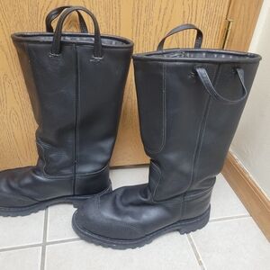 Black Leather Men's Steel Toe Boot